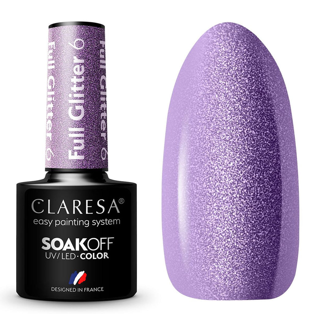 Claresa uv led gellak 5ml full glitter 6 purple