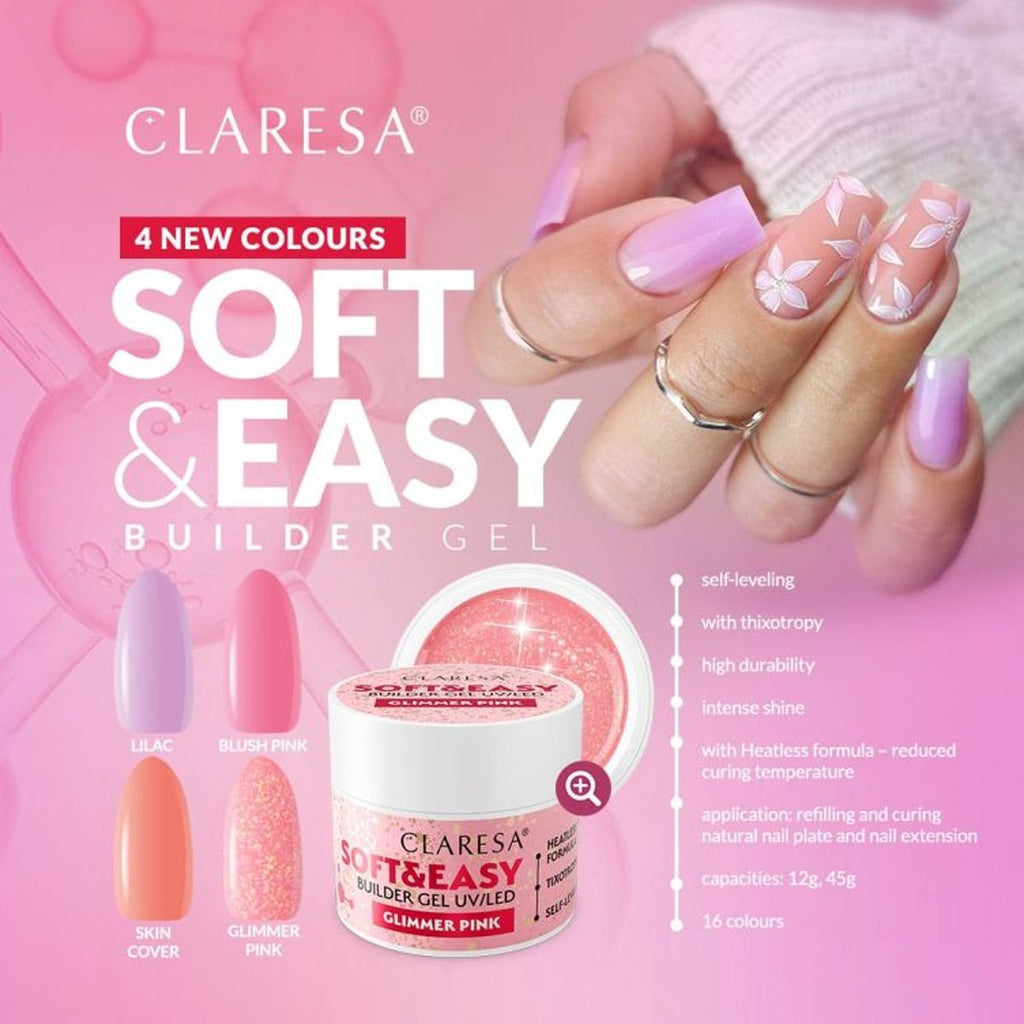 Claresa keratine soft easy builder gel blush pink 12gr.