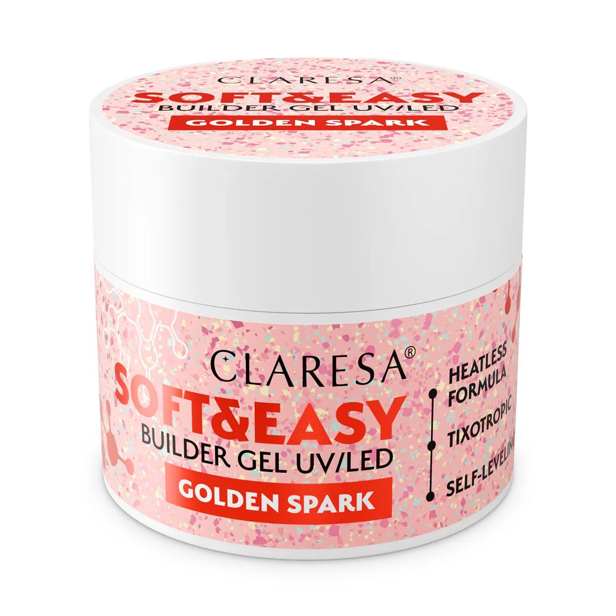 Claresa keratine soft easy builder gel golden spark 45gr.