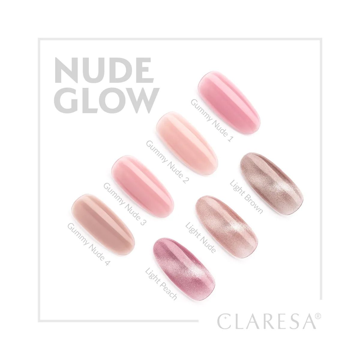 Claresa uv led gellak 5ml nude glow - cat eye light brown