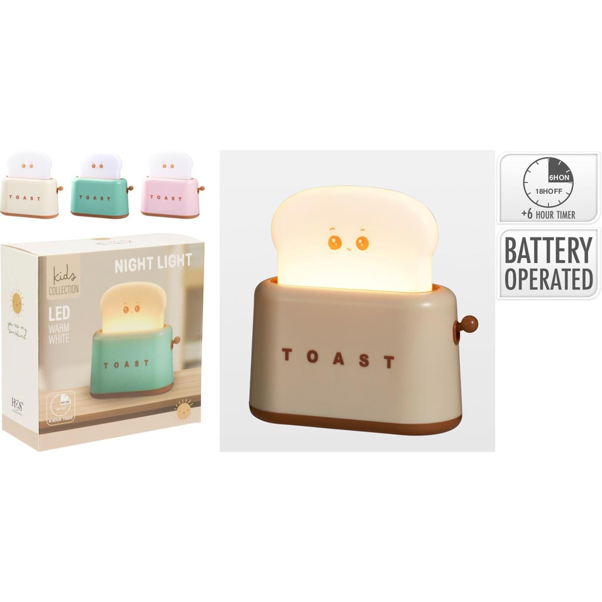 Home styling nachtlamp toast met timer