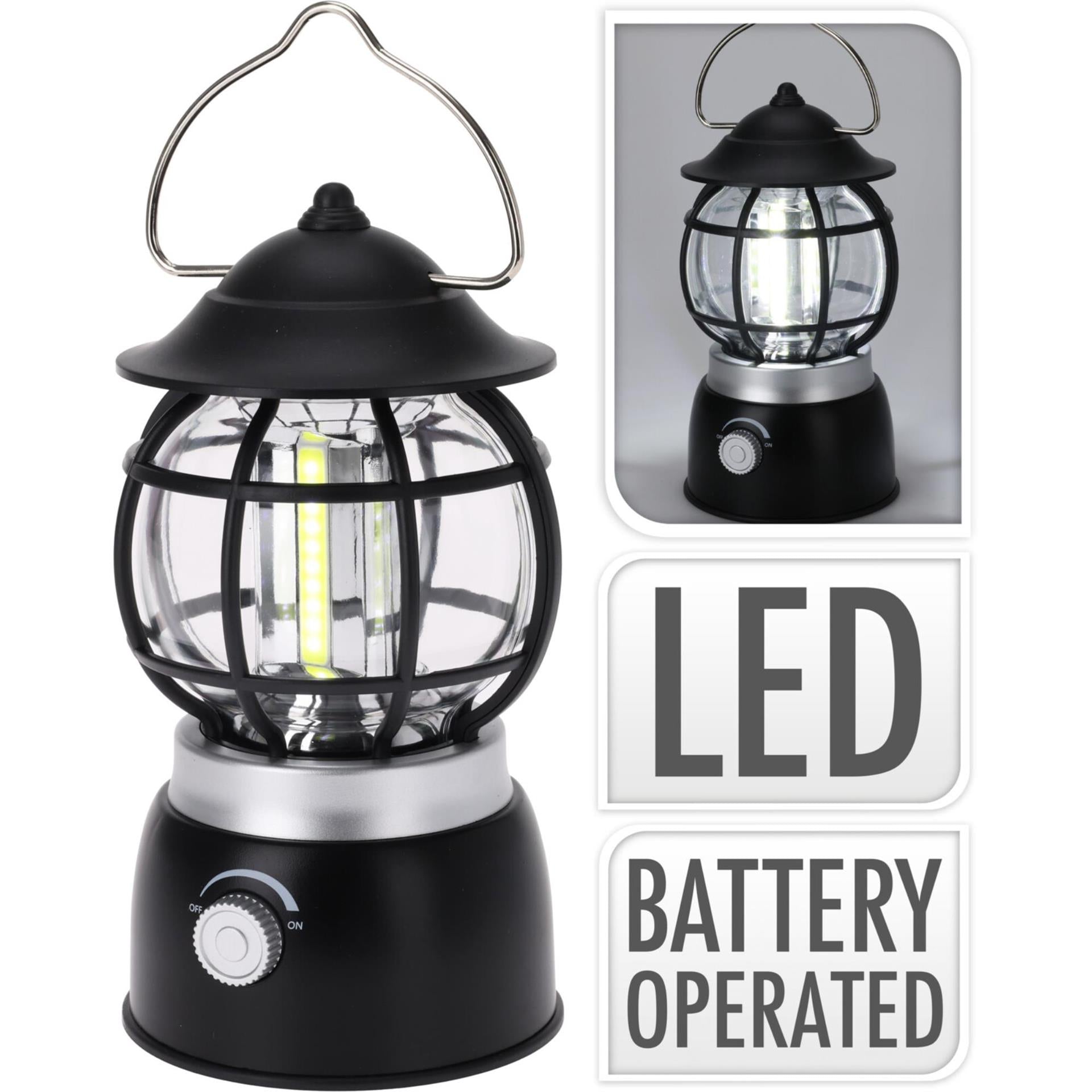 Redcliffs campinglamp cob 10x19cm zwart