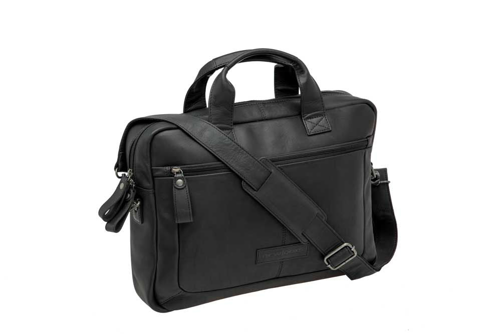 Neue Looxs Laptoptasche Luko aus Leder, 7,5 l, schwarz