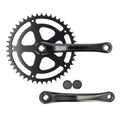 Kurbelgarnitur mit weißem Etikett, 46 Zähne, 170 mm, Aluminium, schwarz