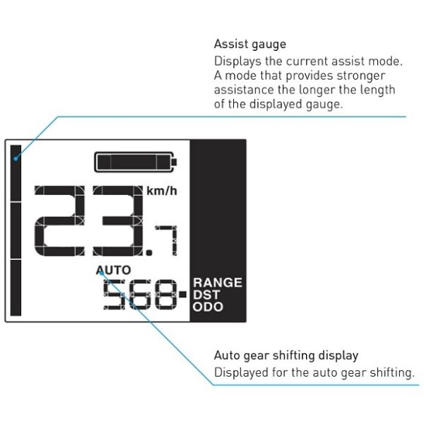 E-Bike-Display-Fahrradcomputer Shimano STEPS SC-EN500 für 22,2 mm Gabelschaftdurchmesser