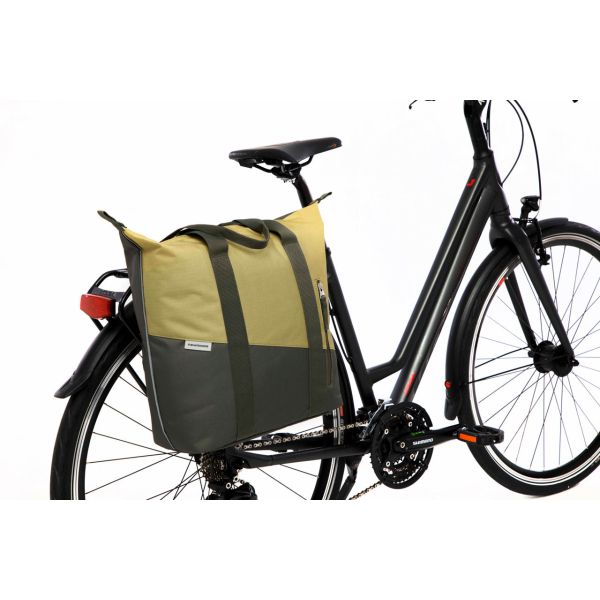 Neue Looxs Kota Fahrradtasche, 24 Liter, 45 x 18 x 36 cm, olivgelb