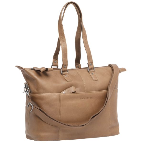 Neue Looxs Verla Fahrradtasche, 21 Liter, 34 x 18 x 44 cm, aus luxuriösem Leder, cognacfarben