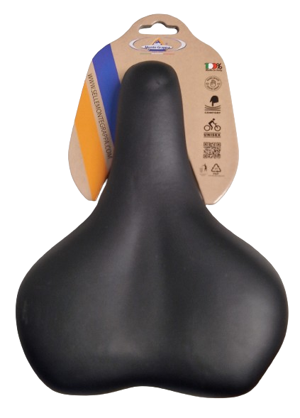 Selle Montegrappa Sattel Nevea schwarz auf Karte