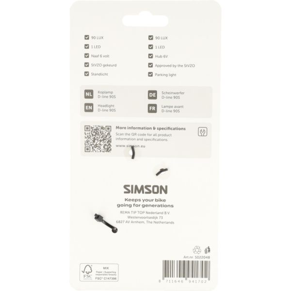 Simson koplamp aurora d-line 90s