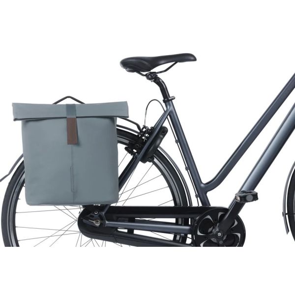 Basil dubbele fietstas city mik 28-32 liter - graphite blue