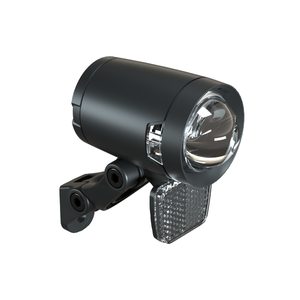 Herrmanns H-Black Pro Dynamo-Stirnlampe - Ein-/Ausschaltfunktion - mit Halterung - 200 Lumen