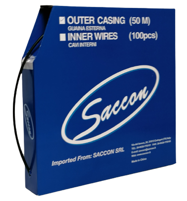 Saccon Box-Bremszugaußenhülle Teflon 50 Meter schwarz 5 mm DT45005C