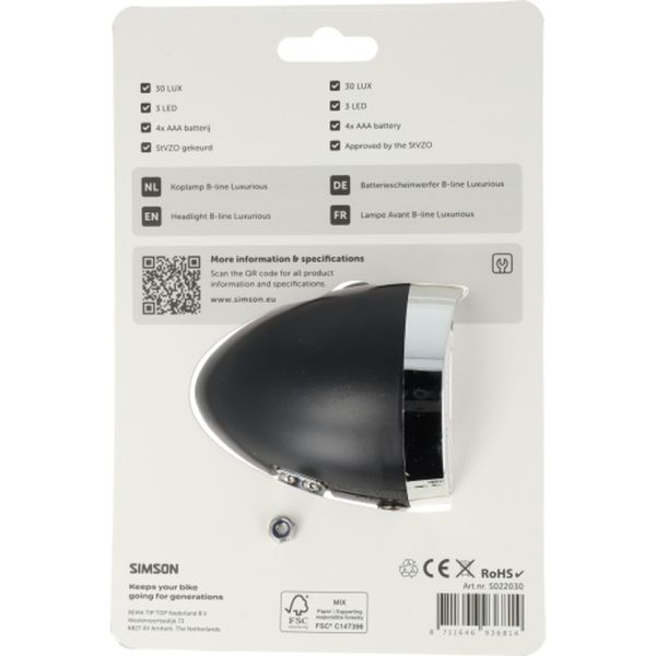 Simson Stirnlampe klassisch luxuriös Batterie