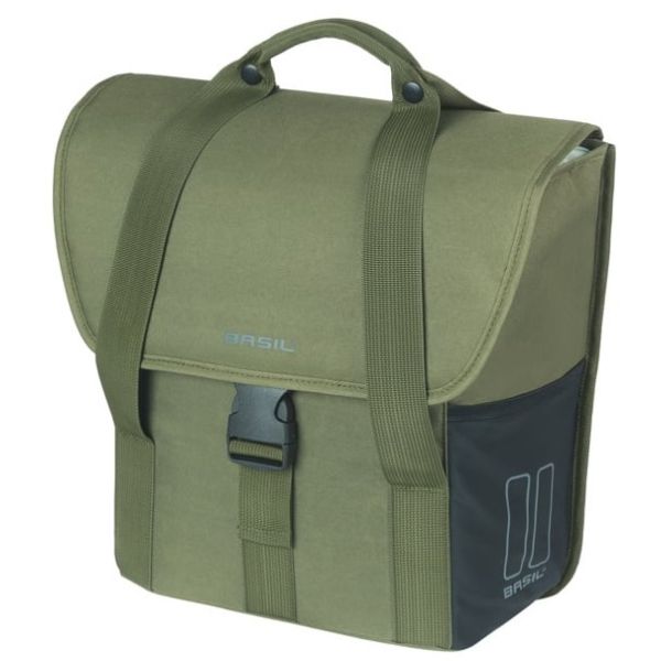 BASIL Einzel-Fahrradtasche, 16 Liter, 15 x 29 x 34 cm – Dunkelgrün