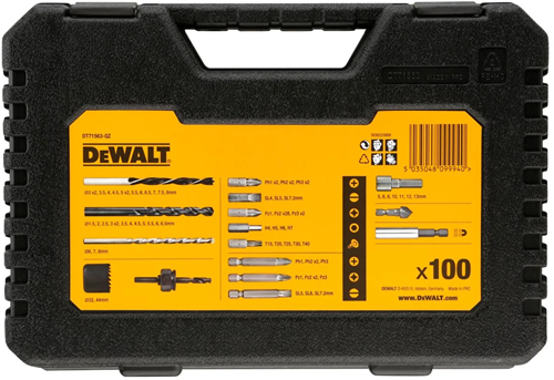 Dewalt accessoires 100-delige schroef- boren- en gatenzagenset | dt71563-qz
