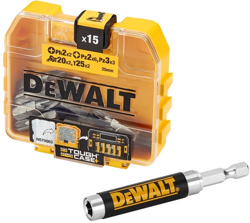 Dewalt accessoires 15-delige mixed tic tac + schroefgeleider - dt71511-qz