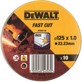 Dewalt accessoires blik 10st doorslijpschijf inox 125x1x22,2mm - dt3507-qz