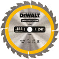 Dewalt dt1939-qz - tarcza constructie - 184mm - 24 tanden - atb geometrie