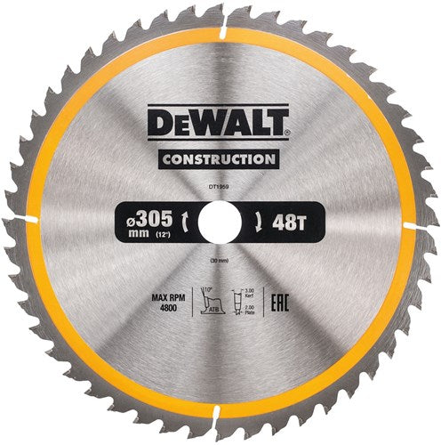 Dewalt accessoires cirkelzaagblad 305x30x48t, positief 10°, kerf 3mm - dt1959-qz