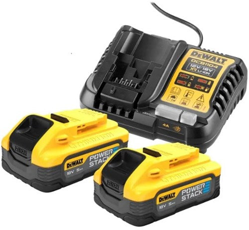 Dewalt dcb1104h2 starterset 2x accu 5.0ah powerstack 18v xr + multilader dcb1104
