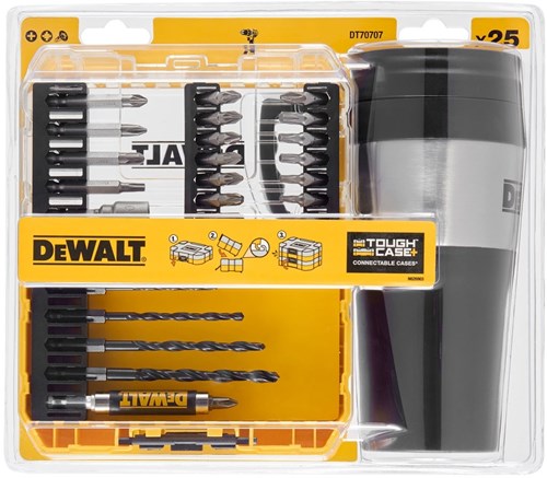 Dewalt accessoires dt70707-qz | 25-delig bitset in tough case cassette | met thermische mok - dt70707-qz