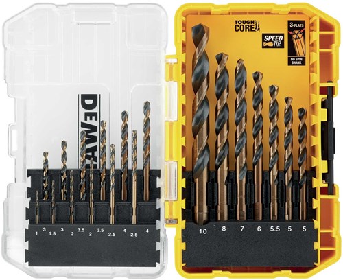 Dewalt accessoires dt70728-qz | 19-delig hss metaalboorset | in toughcase - dt70728-qz