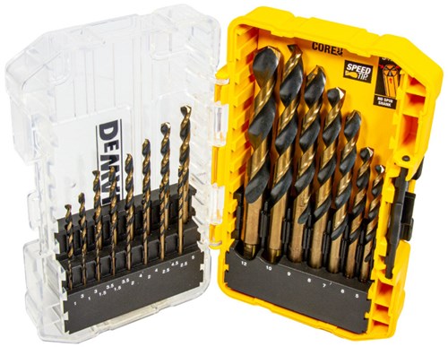 Dewalt dt70729-qz black gold metaalborenset - 23-delig - hss-g - split point 135° - in toughcase - voor metaal, hout en kunststof