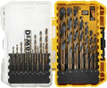 Dewalt dt70729-qz black gold metaalborenset - 23-delig - hss-g - split point 135° - in toughcase - voor metaal, hout en kunststof