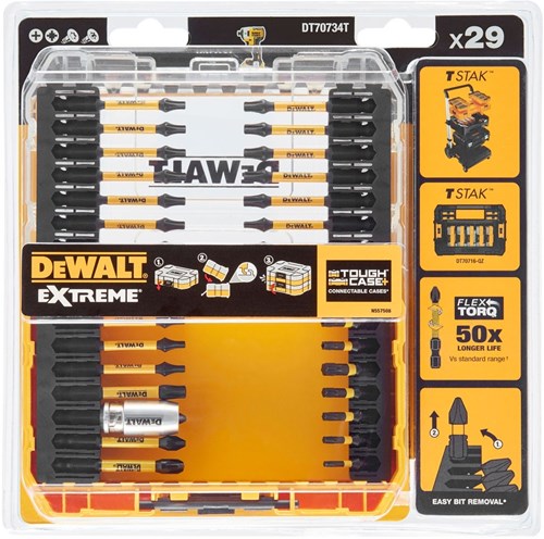 Dewalt accessoires dt70734t-qz | 29-delig flextorq schroevendraaier bitset - dt70734t-qz