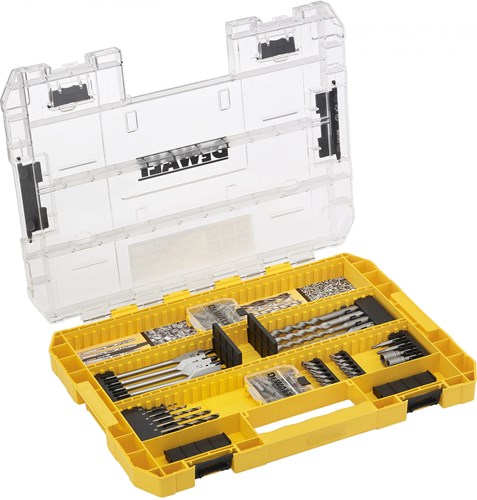 Dewalt accessoires dt70763-qz | 85-delige set, speedboren, metaalboren, sds+ beton, bits torx, tough case - dt70763-qz
