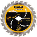 Dewalt cirkelzaagblad voor hout | extreme runtime | ø 190mm asgat ruit 24t - dt40270-qz