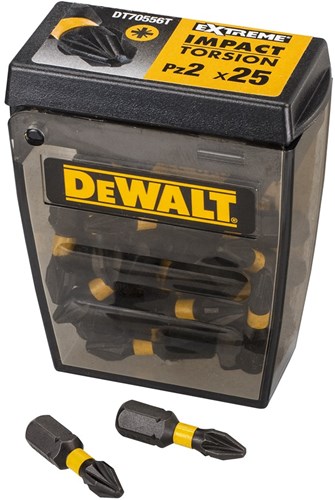 Dewalt dt70556t flextorq schroefbits pz2 25mm in tough case ve=25