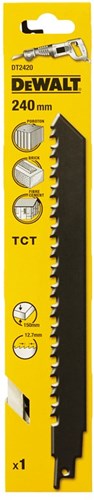 Dewalt accessoires reciprozaagblad hm 240x12,7mm, cellenbeton baksteen vezelcementplaten - s1543hm - dt2420-qz