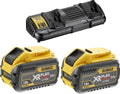 Dewalt dcb132x2-qw flexvolt starter kit - 2 x flexvolt accu 54v 9,0ah li-ion + dcb132 dubbellader