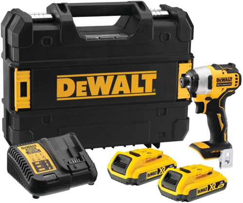 Dewalt dcf809d2t | accu slagschroevendraaier 18v koolborstelloos in tstak (2x 2.0ah accu + lader) - dcf809d2t-qw