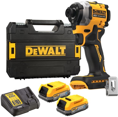 Dewalt dcf850e2t accu slagschroevendraaier | 18v xr powerstack | set | 2 x accu + lader | in tstak - dcf850e2t-qw