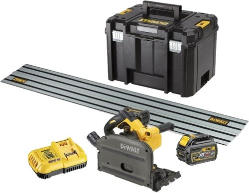 Dewalt dcs520t2r xr flexvolt inval cirkelzaag 54v 165mm + geleiderail - dcs520t2r-qw