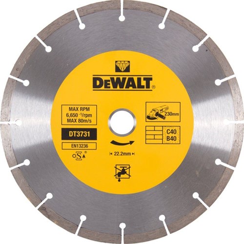 Dewalt accessoires dewalt diamantblad gesegmenteerd 230mm dt3731-qz - dt3731-qz