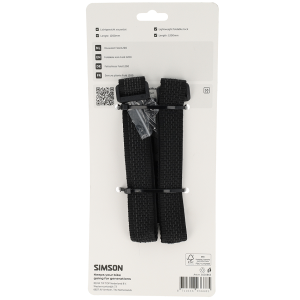 Simson Fold 1200 Faltschloss – schwarz