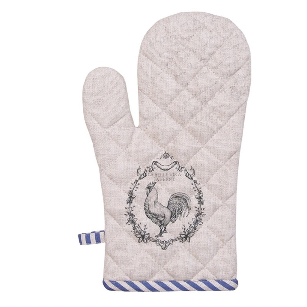 Clayre eef ovenhandschoen haan 18x30cm