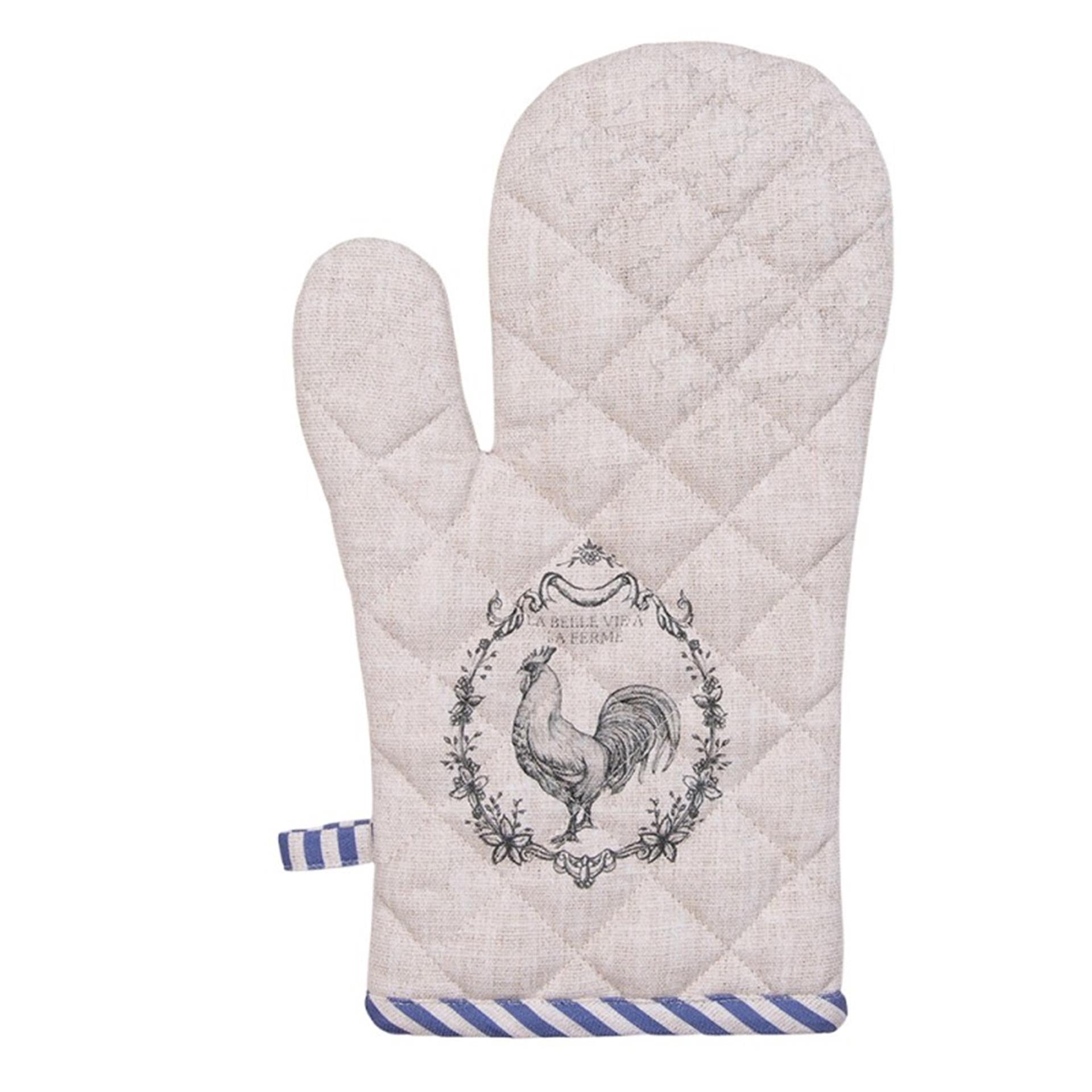 Clayre eef ovenhandschoen haan 18x30cm