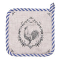 Clayre eef pannenlap haan beige blauw 20x20cm