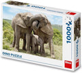 Dinotoys dino puzzel - familie olifanten - 1000 stukjes