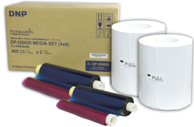 DNP Papier DM46620, 2 Rollen à 400 Stück, 10 x 15 cm, für DS620
