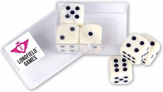 Longfield dobbelstenen 6 in doos pak a 12 doosjes