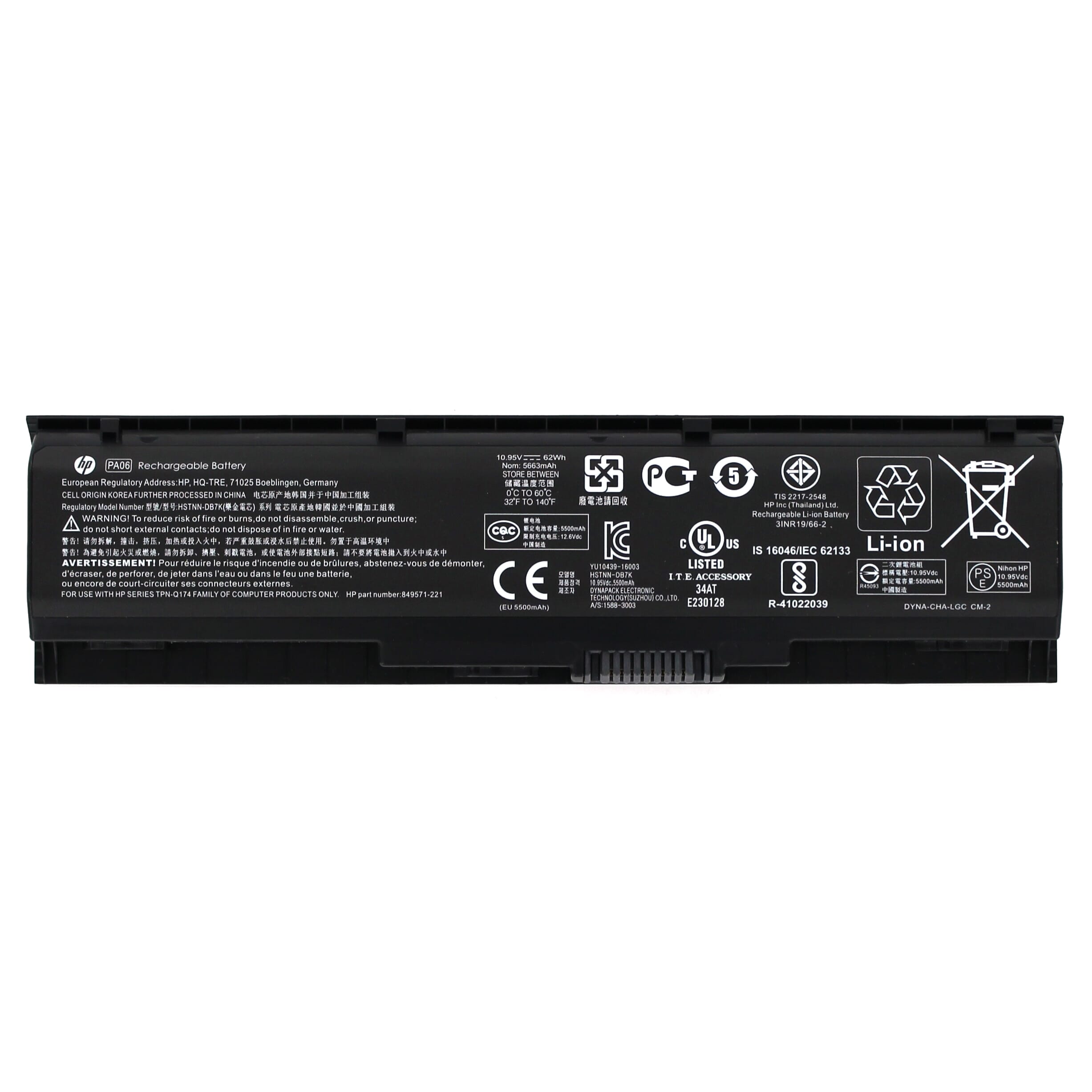 HP Laptop-Akku 6-Zell 62Wh