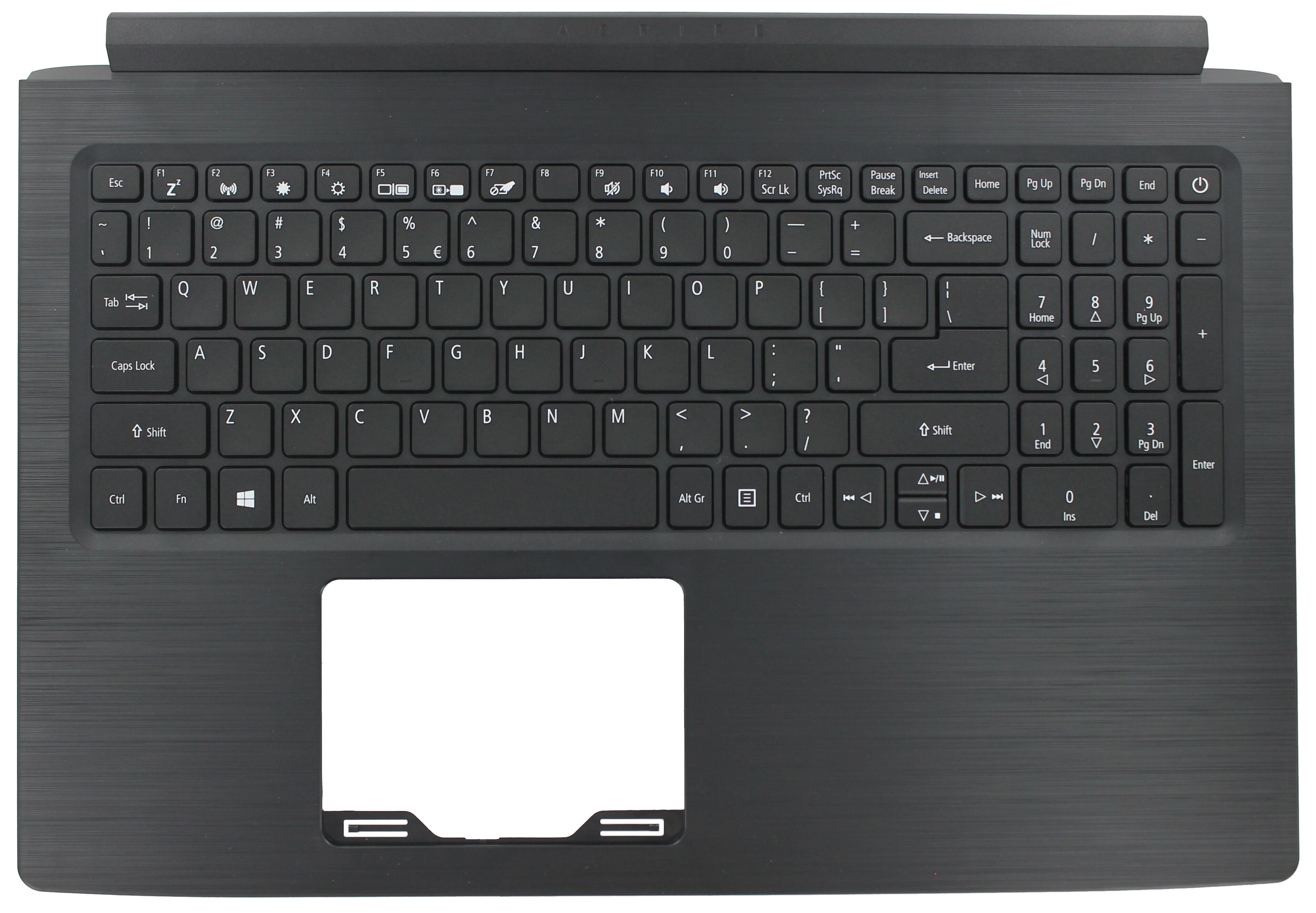 Ty acer laptop toetsenbord qwer us + top cover - zwart