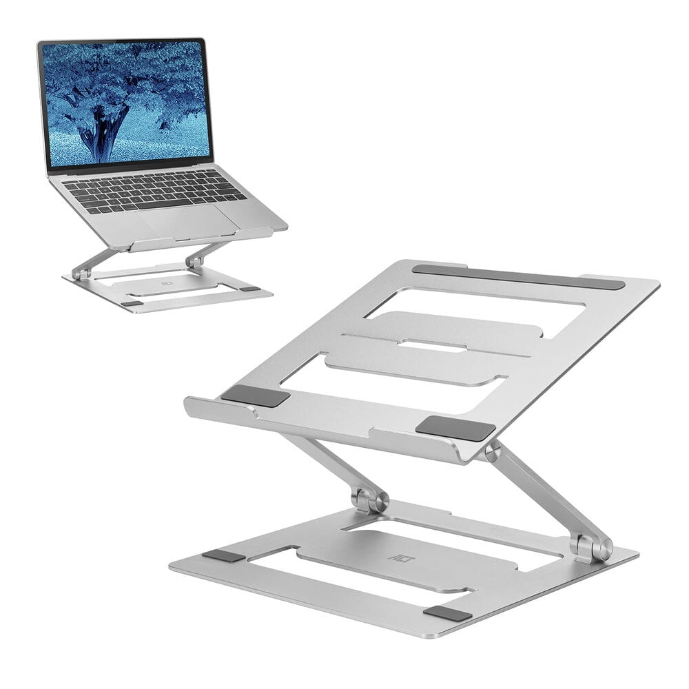 Act connectivity laptopstandaard aluminium (aluminium, opvouwbaar, traploos in hoogte verstelbaar)