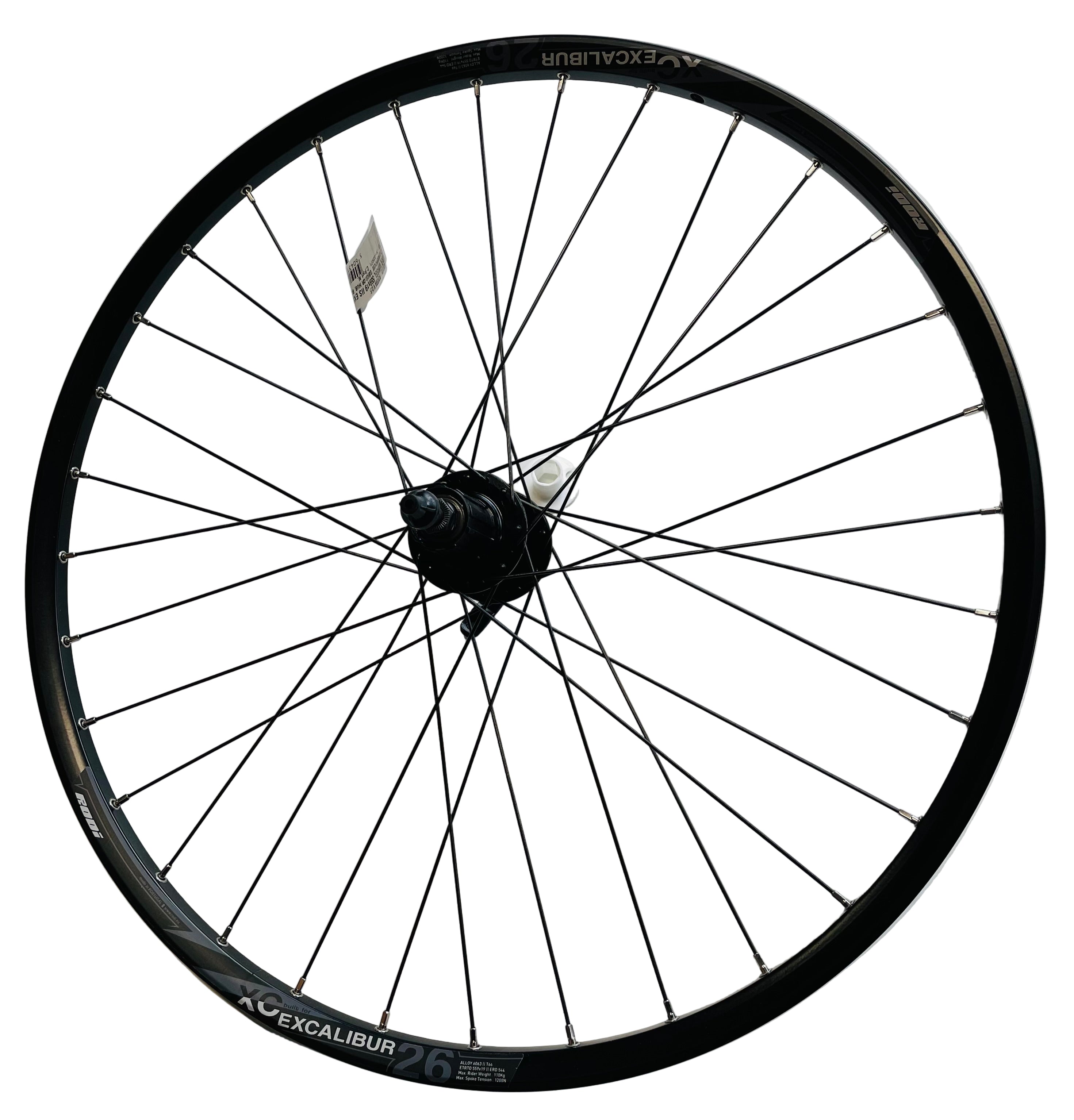 Rodi achterwiel 26 - 559x19 iis excalibur 2xc db600 qr zwart schijfrem cassette