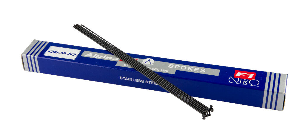 Speichen 284-13 Alpina Raggi ø2,33 mm FG 2,6 - schwarzer Edelstahl (144 Stück)